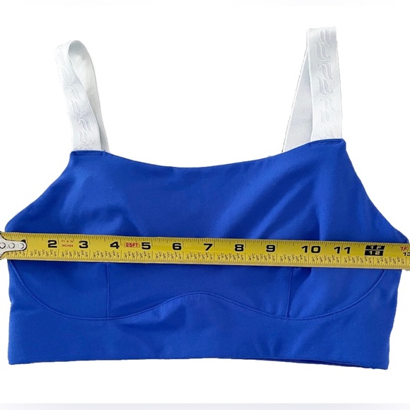 Fabletics Blue Sports Bra Crop Top w White Logo Adjustable Straps | XS - Picture 7 of 7